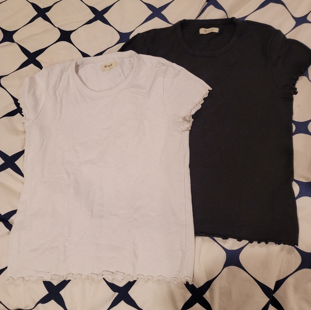 SET OF TWO - Madewell Baby Tee - White and Black